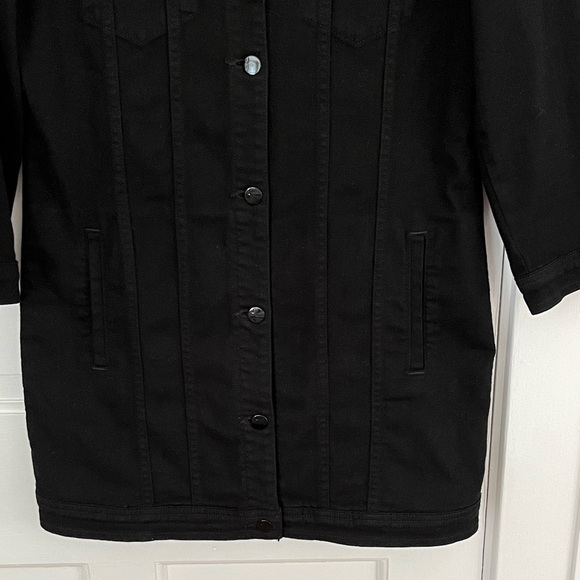 J Brand Black Denim Maxi Jacket Women’s Size Small Grunge Punk Minimalist New - Picture 6 of 16